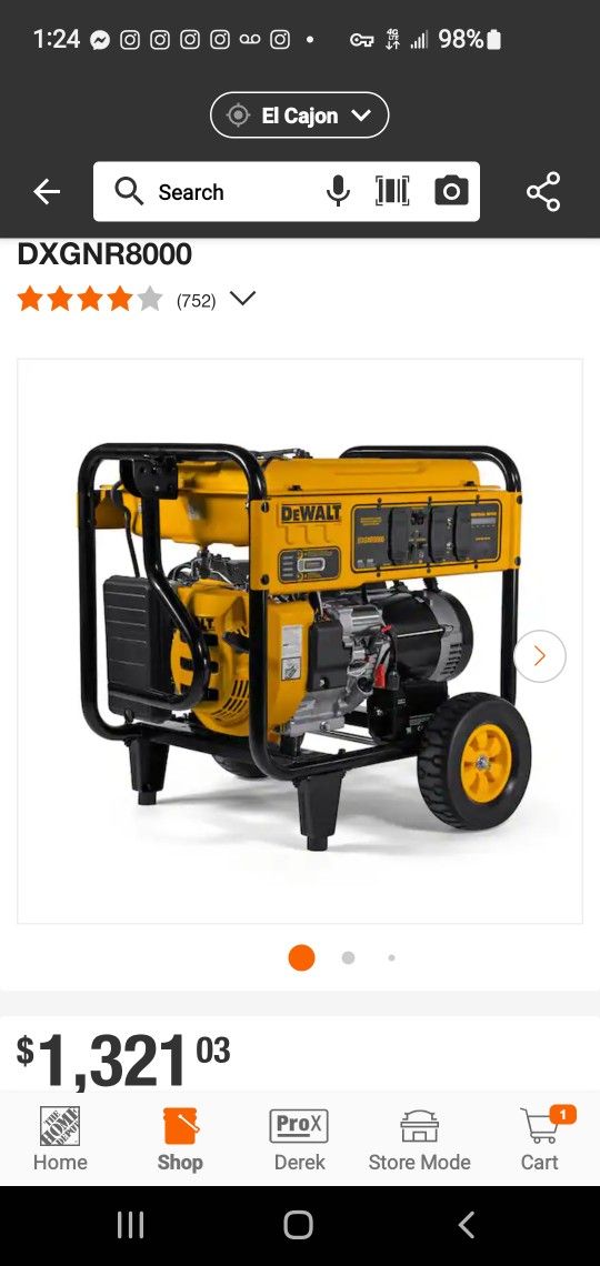 Generator 8000 Watt Dewalt