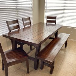 Sunny Designs Dining Set: Table, Chairs, Bench - $600