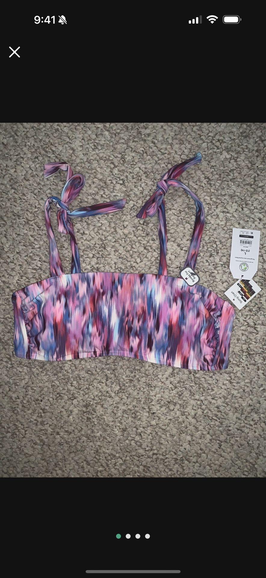 NWT WOMENS BIKINI TOP SHIRT LARGE