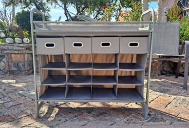 NeatFreak 16 Pair Shoe Storage Rack Organizer with Drawers: Gray