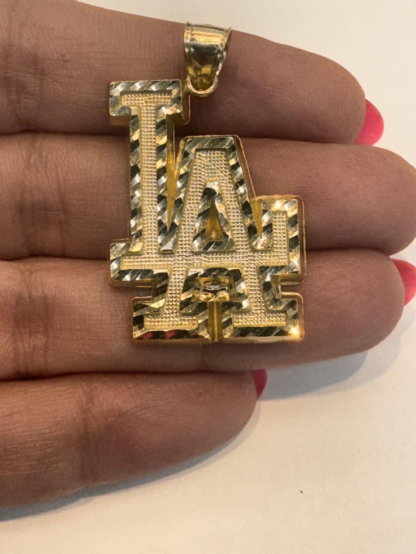 10k Yellow Gold LA charm Pendant