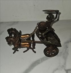 Beautiful Achilles On Chariot Trojan-War Bronze Sculpture/Statue.