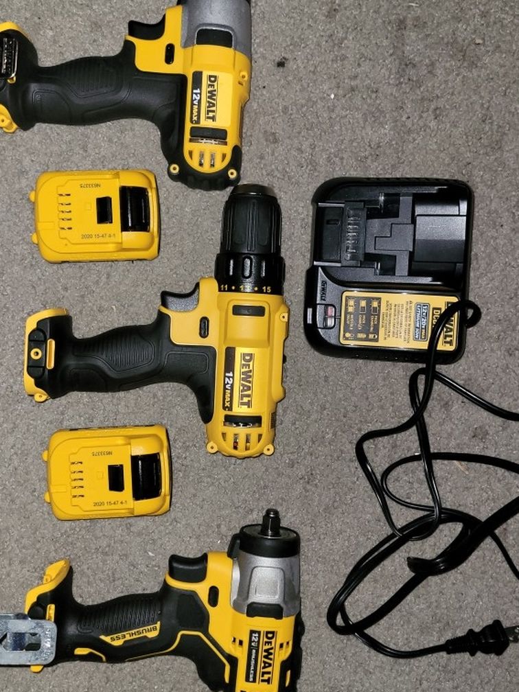 3 Dewalt 12v Battery Tools