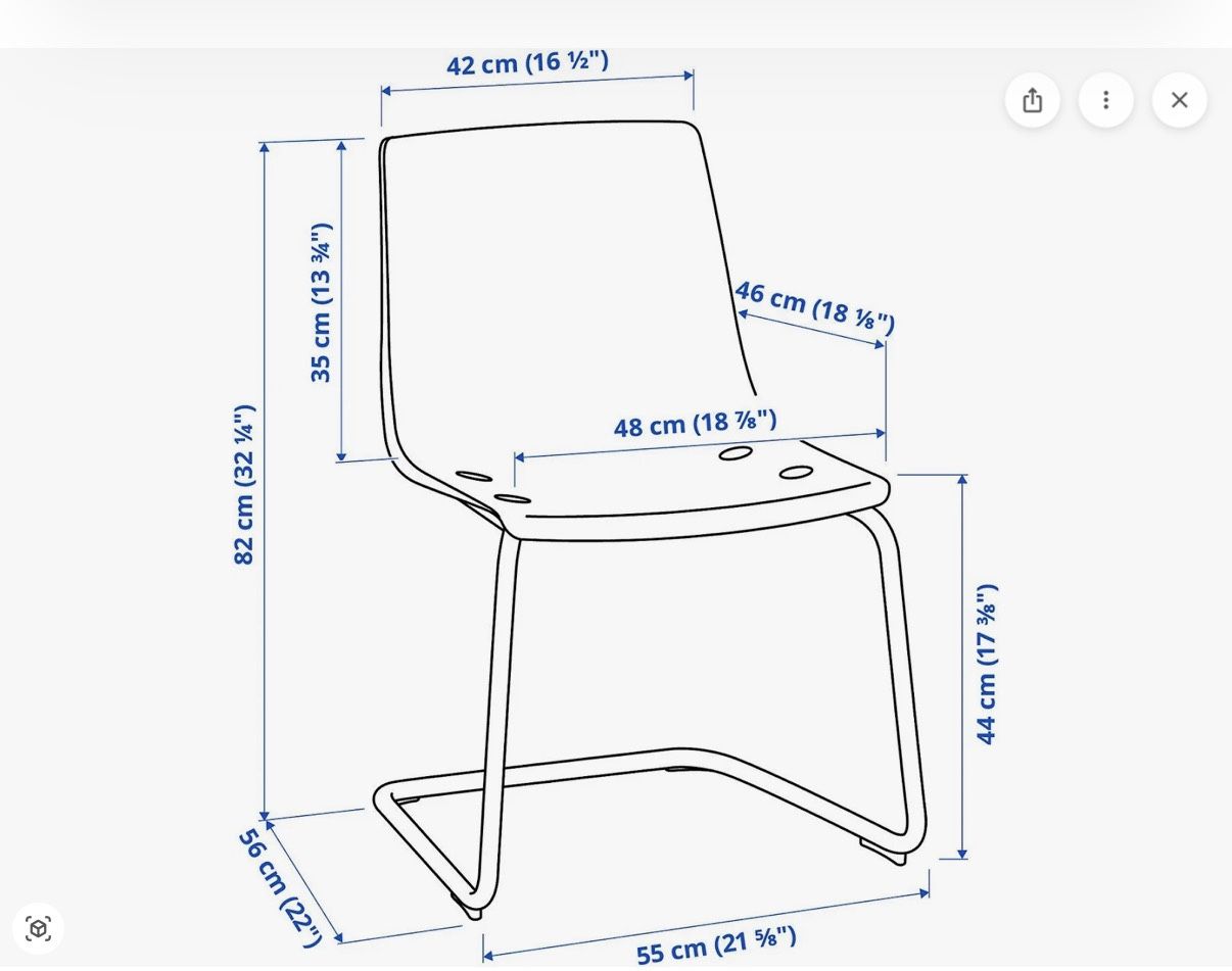 Set Of 2 Tobias IKEA Modern Dinning Chairs