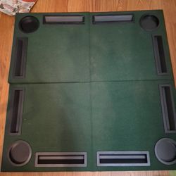Ready for poker night? This foldable poker table topper turns any table into a real game setup. Seats up to 4 players comfortably. Includes built-in c