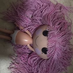 Pink Yarn-haired Doll  Excellent Condition  Says 03-13  On Bottom