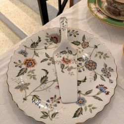 vintage Andrea by Sadek "Buckingham" pattern cake plate and server set