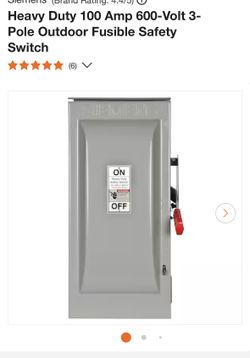 SIEMENS 600 Volt 100 AMP