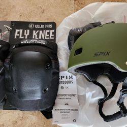 New Skateboard Helmet and Knee Pads