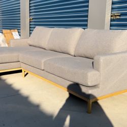 Brand New! Mid Century Modern Sofa Sectional. Concrete Grey /Natural Finish Wood Frame. $599