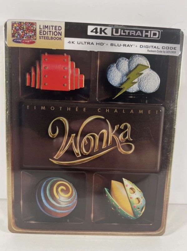 Wonka (4K+Blu-Ray+Digital) Steelbook Walmart Exclusive Limited Edition Sealed

