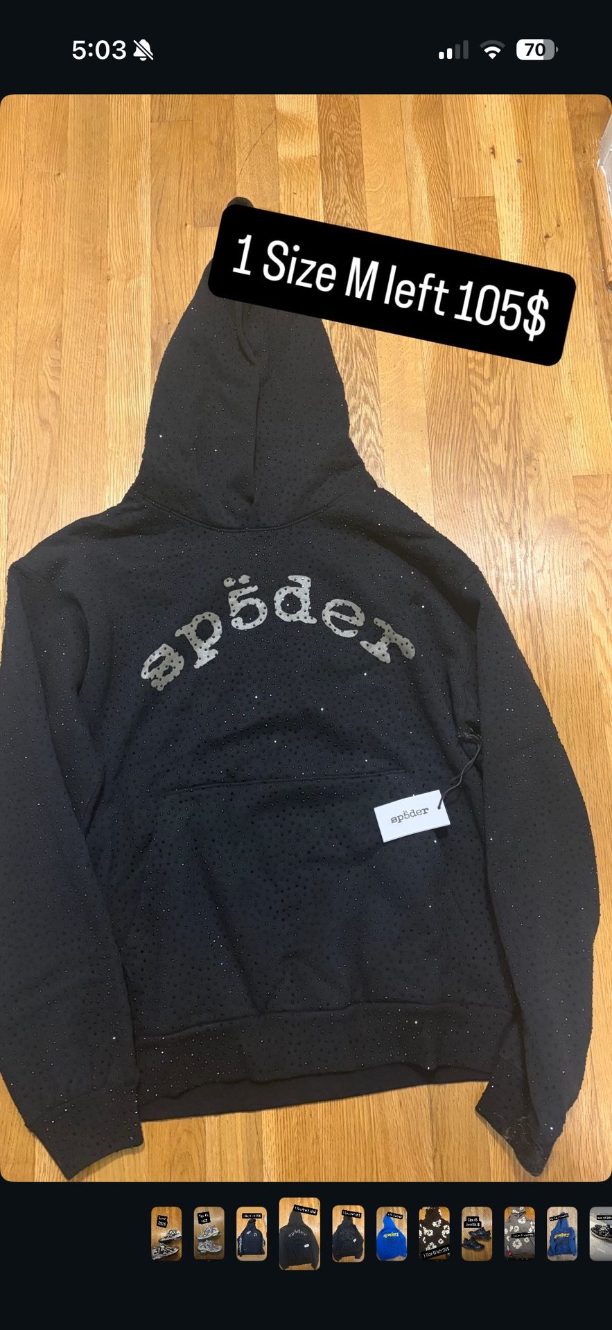 Size M Vvs Sp5der hoodie 