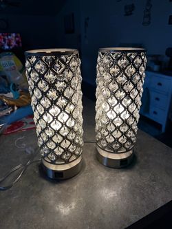 Crystal Bead Table Lamps Set of 2