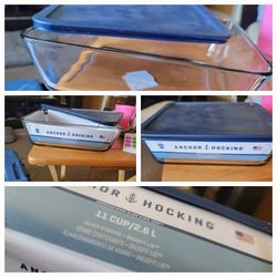 🆕️ 11 CUP ANCHOR HOCKING THICK GLASS MADE FOR  BAKING, STORAGE, AND SERVING