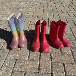 Kids rain boots Size 1 & Size 2-3  & Size 13-1
