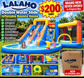 LALAHO Double Water Slide Inflatable Bounce House / Water Park – New