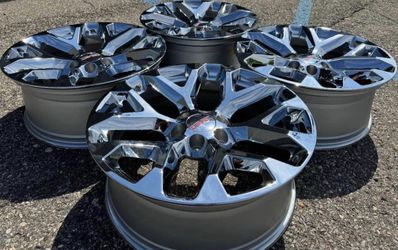 22” Chevy Suburban GMC Sierra Yukon Denali Set We Finance New Snowflakes Chrome Reps Silverado 