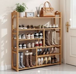 5-Tier Bamboo Shoe Rack Organizer