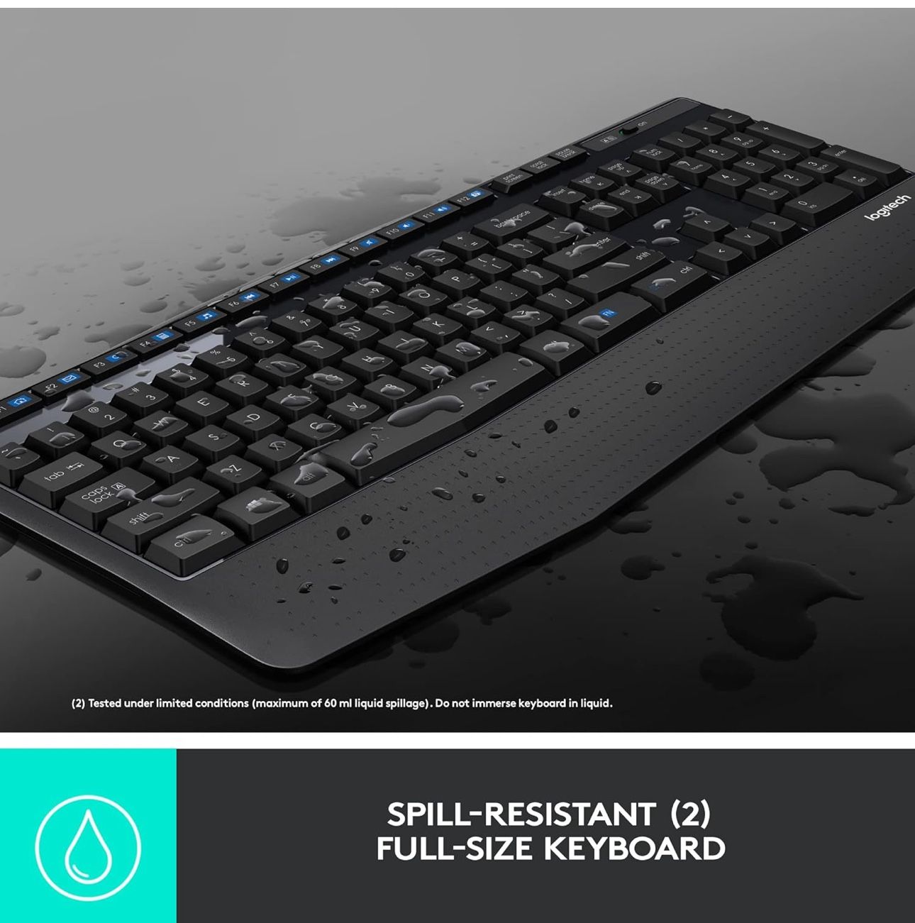 Logitech MK345 Wireless Keyboard and Optical Mouse ((contact info removed)81) Black, Blue -