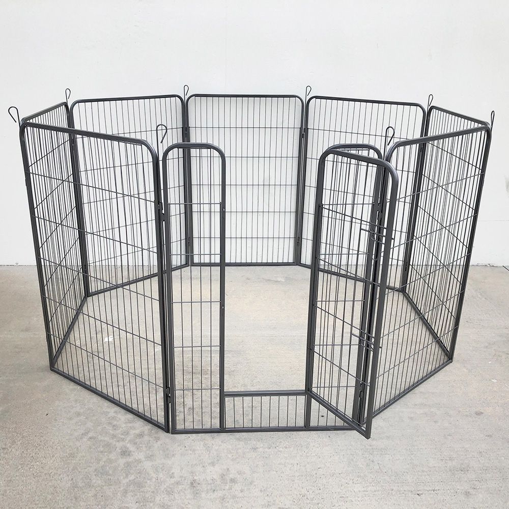 New $115 Heavy Duty 48” Tall x 32” Wide x 8-Panel Pet Playpen Dog Crate Kennel Exercise Cage Fence 