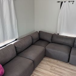 Dark gray sectional sofa