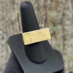 10k solid yellow gold franklin 100 bill size 10