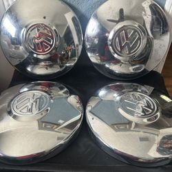 4 Volkswagen Beetle Transporter Camper Dog Dish Hubcaps