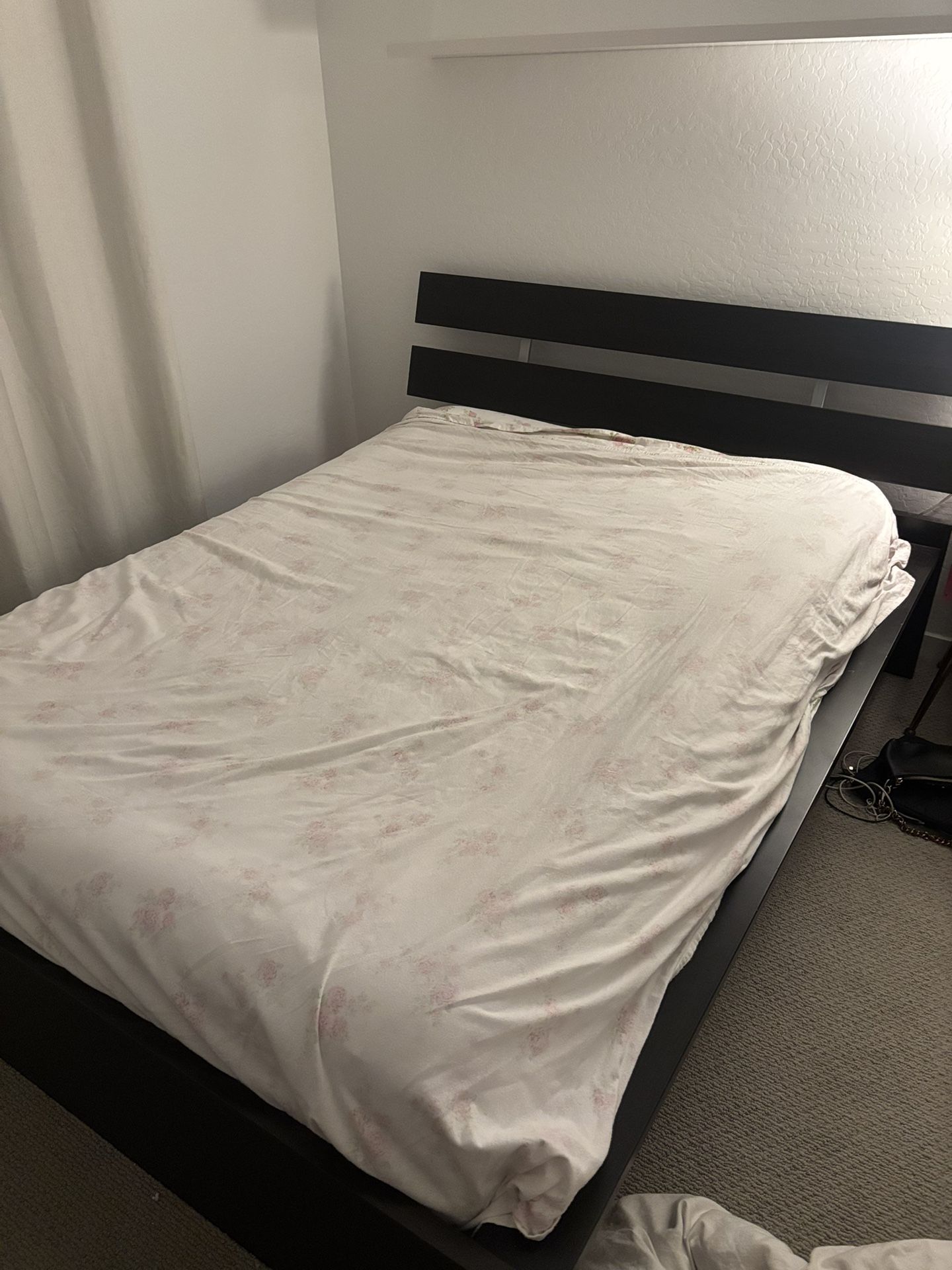 MOVING SALE Full Size Bed frame + Mattress