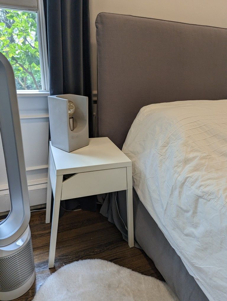 Ikea Selje Metal White Nightstand Pair