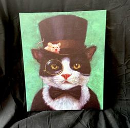 Cat in Hat Canvas