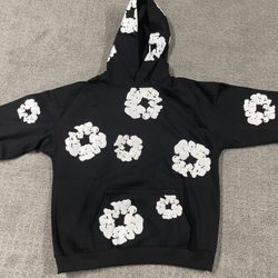 Denim tears black/white hoodie size L