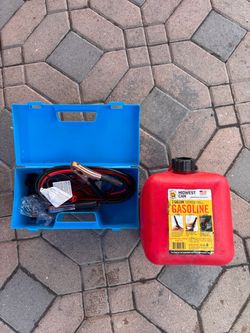 Jumper Cables with Case and 2-Gallon Gas Can