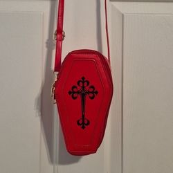 Woman's Coffin & Cross Crossbody Bag - New!