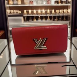 Louis Vuitton EPI Twist Coquelicot Red Wallet Twist Lock