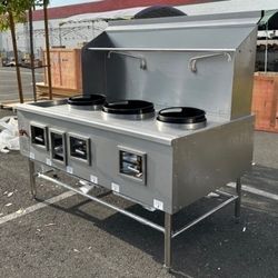 NSF 13+16+13 in 3 hole Chinese Wok Range waterfall TC-W3L1NG