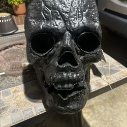 Ashland Halloween Lit Color Changing Giant Skull 12” Tall Blow Mold 6 Colors