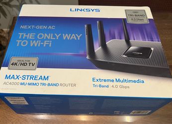 Linksys Max-Stream AC4000 Tri-Band MU-MIMO WiFi Router EA9300