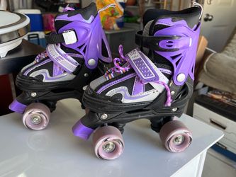 Kids Purple and Black Quad Roller Skates
