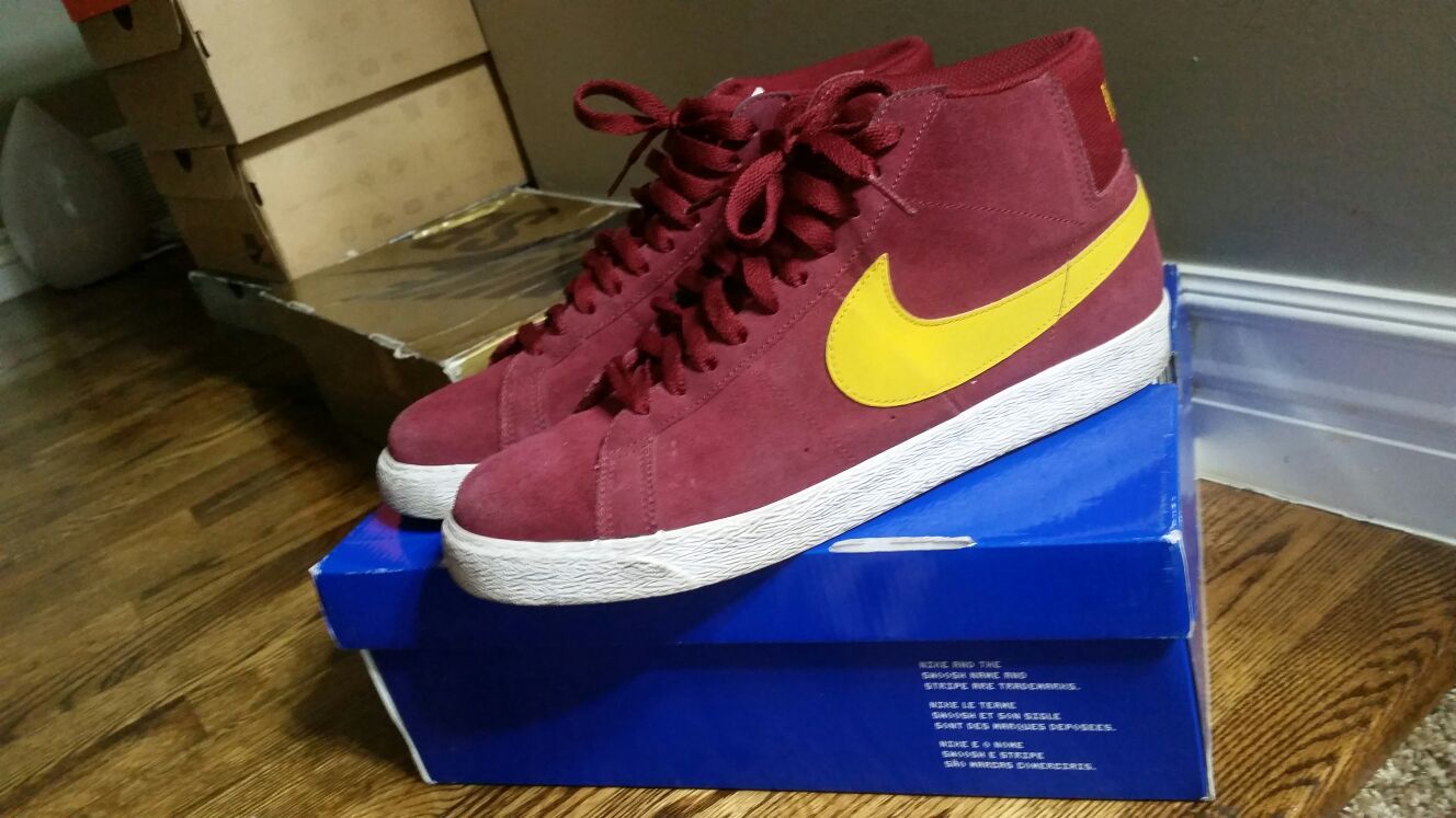 Sz 10 Nike SB blazers USC colorway