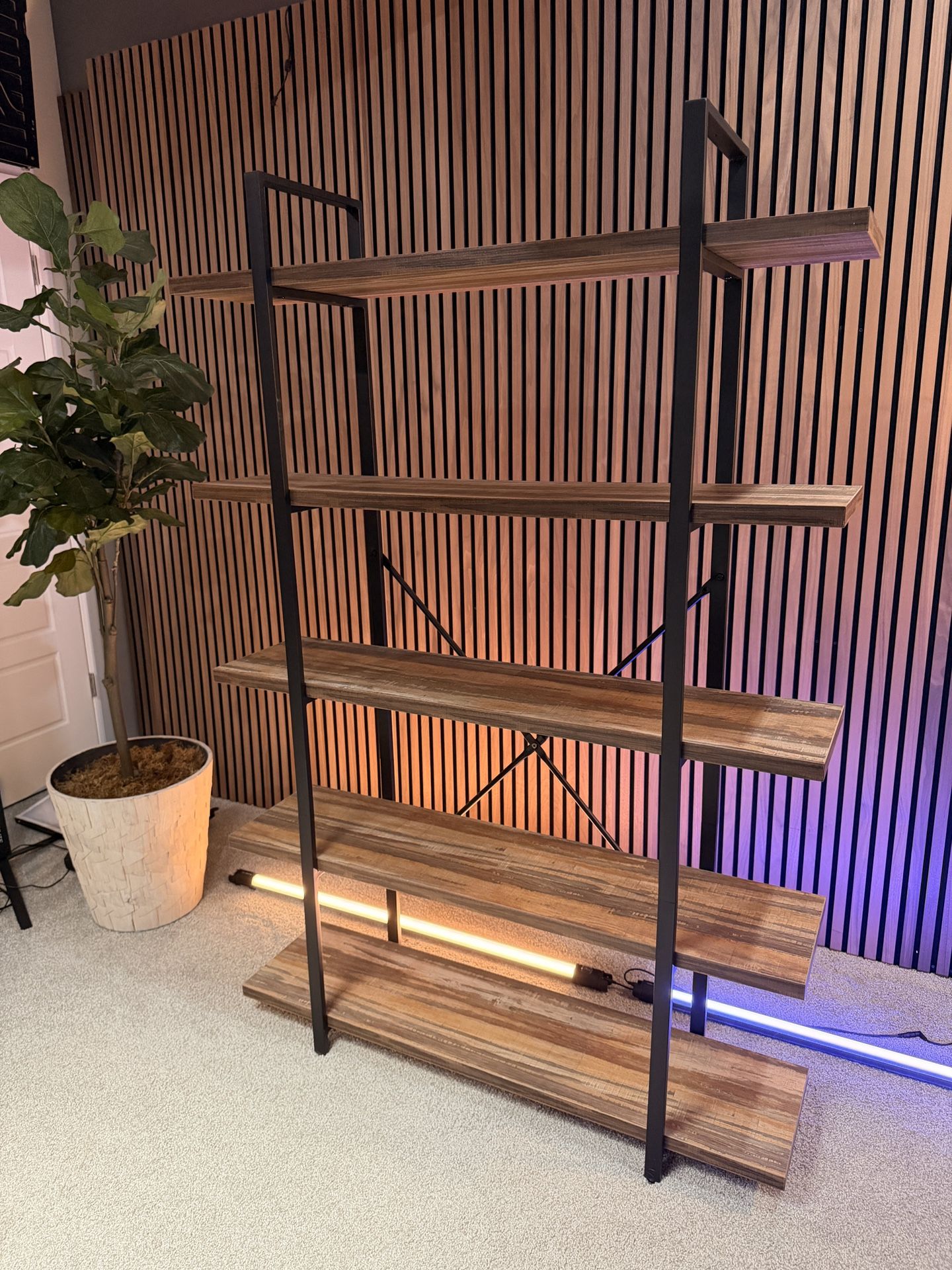 Wood Metal Bookshelf