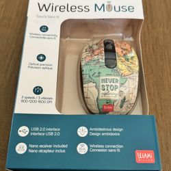 Legami USB Receiver 4 Buttons Ultra Compact Wireless Mouse Never Stop Exploring