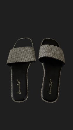 Black Sparkly Chanclas (Sandals)