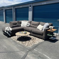 Gray Couch Sectional Chaise Free Delivery! 🚚💨