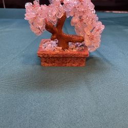 Beautiful Feng Shui Natural Rose Quartz Money Tree Bonsai 