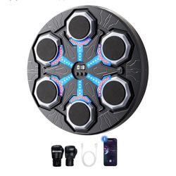 Brandnew Music Boxing Machine for Kids, Smart Bluetooth Machine with LED Electronic Wall Mounted, Music Boxing Target Workout Punching Equipment for H