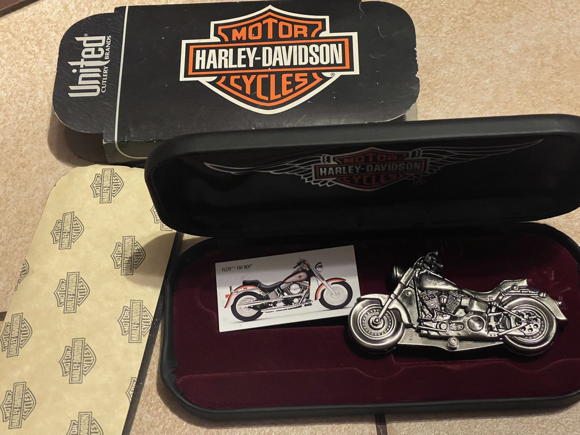 Never Used Harley Davidson Collectible Piece “Fatboy bike”