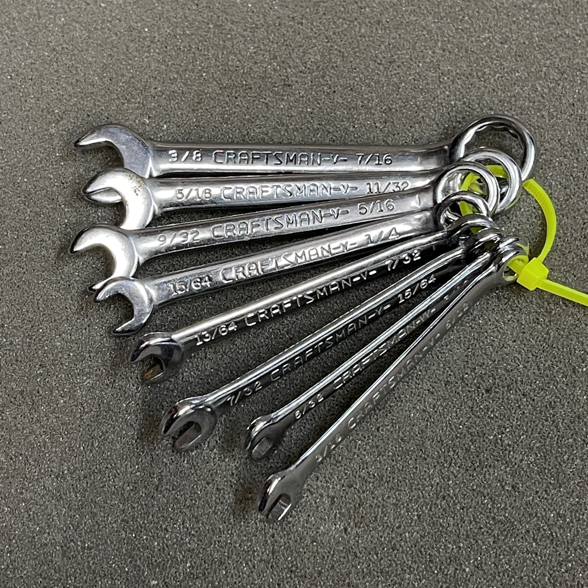 CRAFTSMAN 8 PIECE -V- SERIES SAE COMBO WRENCH SET, 5/32 - 3/8