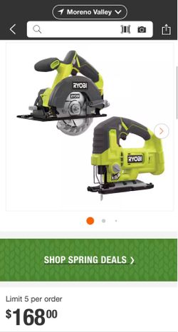 Ryobi S ONE+ 18V Cordless 2-Tool Combo Kit with 5-1/2 in. Circular Saw and Jig Saw (Tools Only)