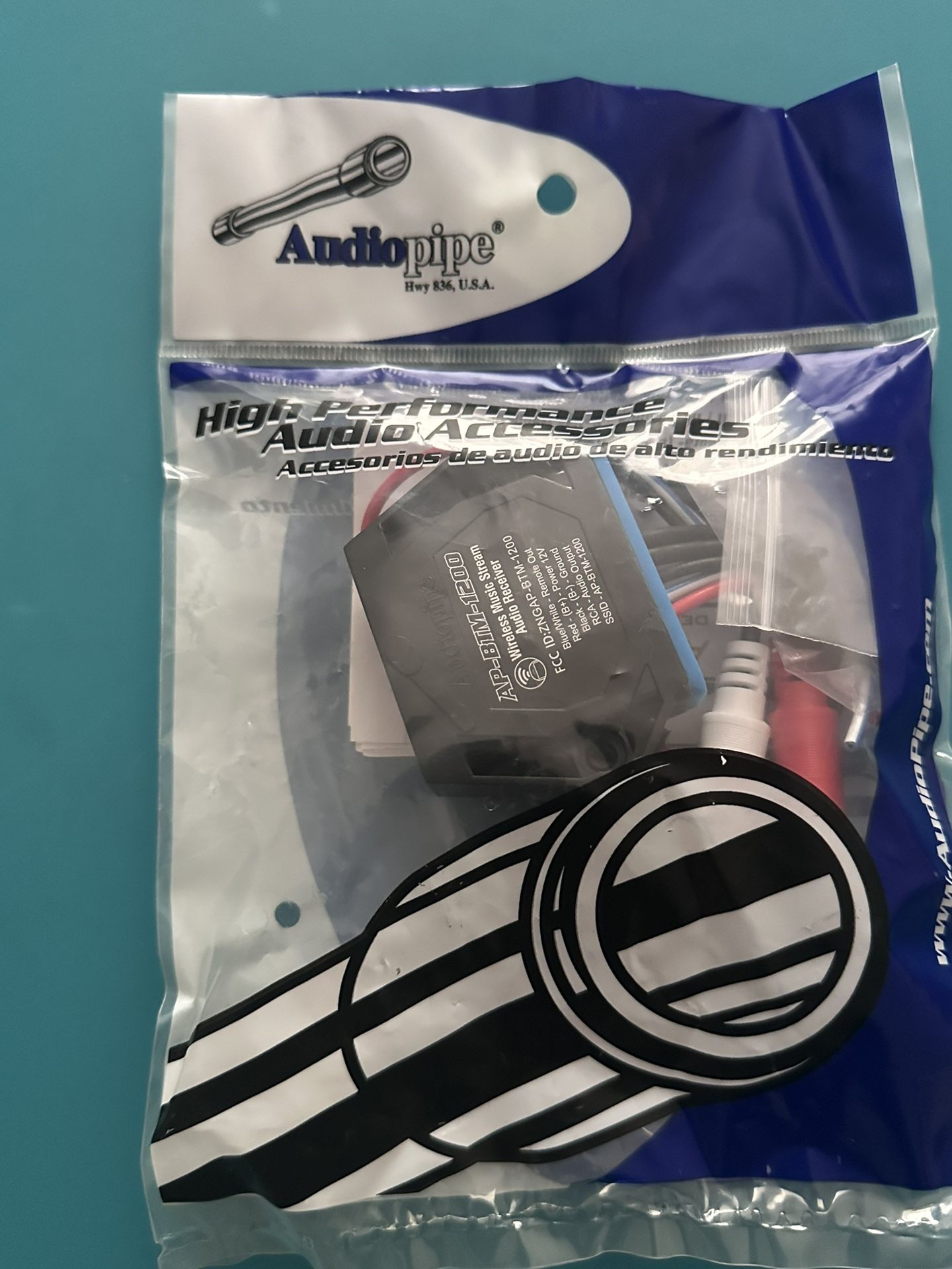 Audiopipe Marine Wireless Audio Receiver Adapter converts any amplifier or RCAs to stream wirelessly
