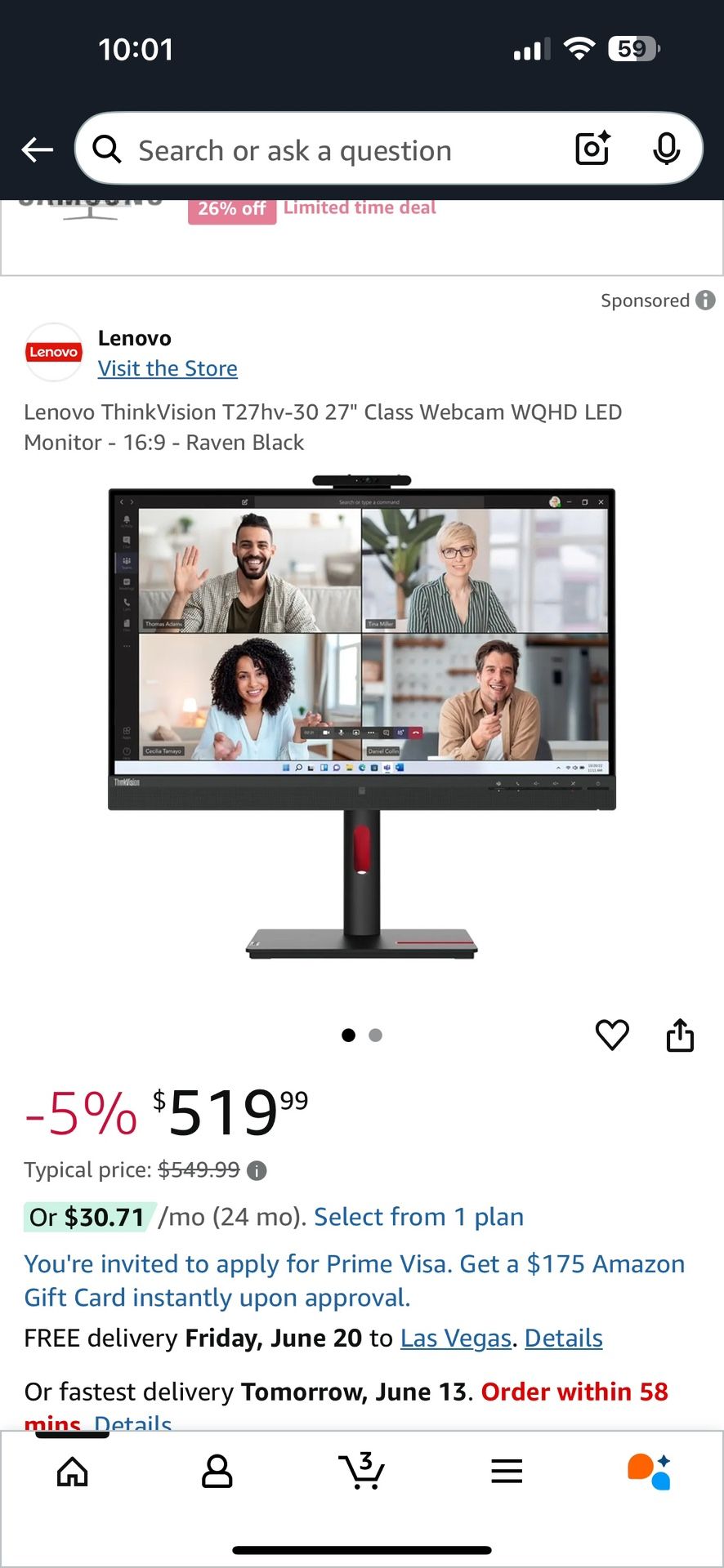 Lenovo 27 in Thinkvision T27hv-30